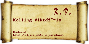 Kolling Viktória névjegykártya